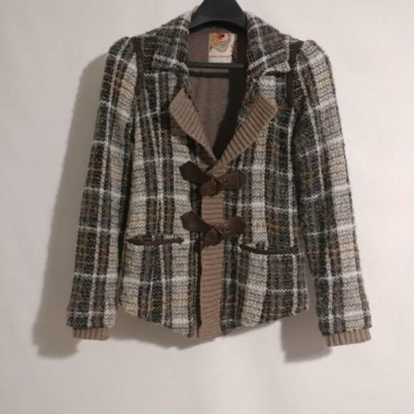 Free People Jackets & Blazers - 🔥HP🔥  Free People Tweed Plaid Buckle Jacket